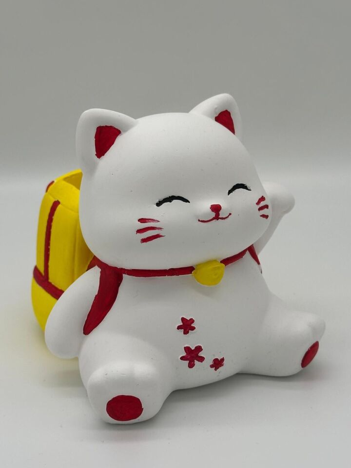 Çantalı Kedi Kalemlik Kırmızı