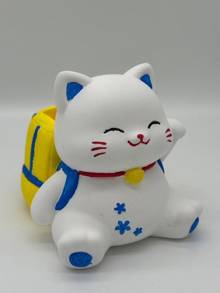 Çantalı Kedi Kalemlik Lacivert