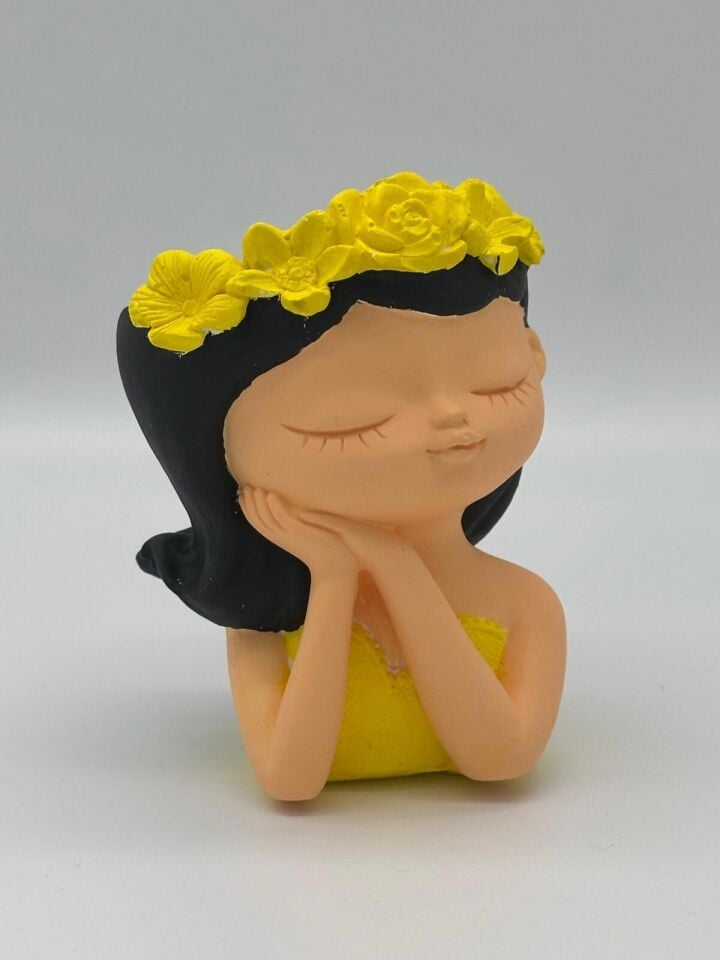 Çiçek Taçlı Kız Sukulent Sarı