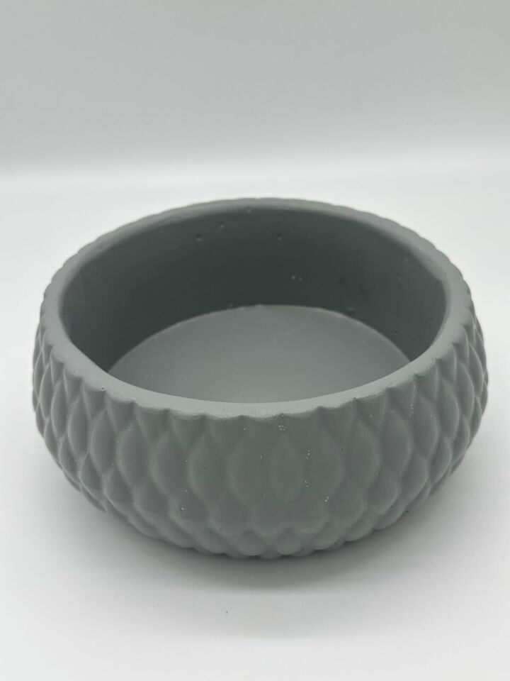 Derin Desenli Saksı Gri