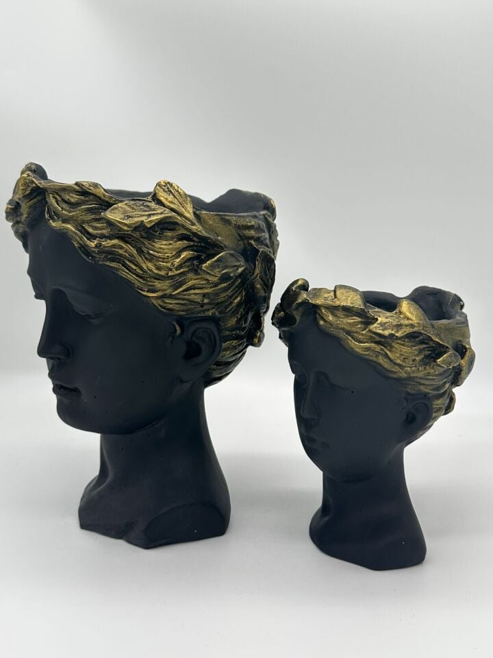 Helen Saksı Büst Büyük ve Küçük Gold