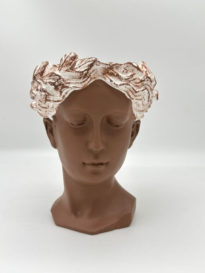 Helen Saksı Büst Büyük Kahverengi