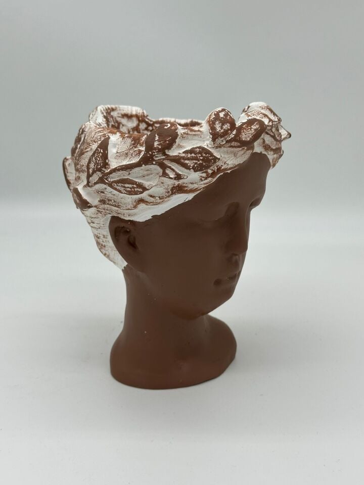 Helen Saksı Büst Küçük Kahverengi