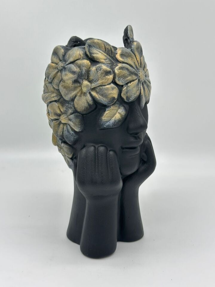 Kafası Çiçekli Zayıf Kız Antrasit Gold