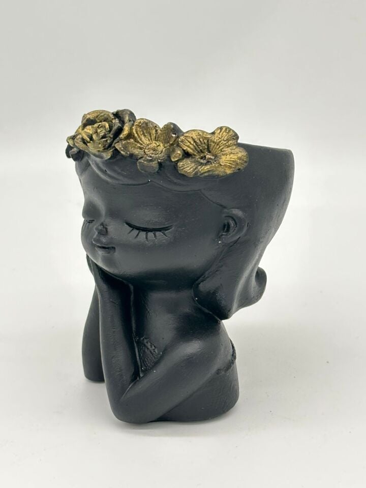 Çiçek Taçlı Kız Sukulent Gold