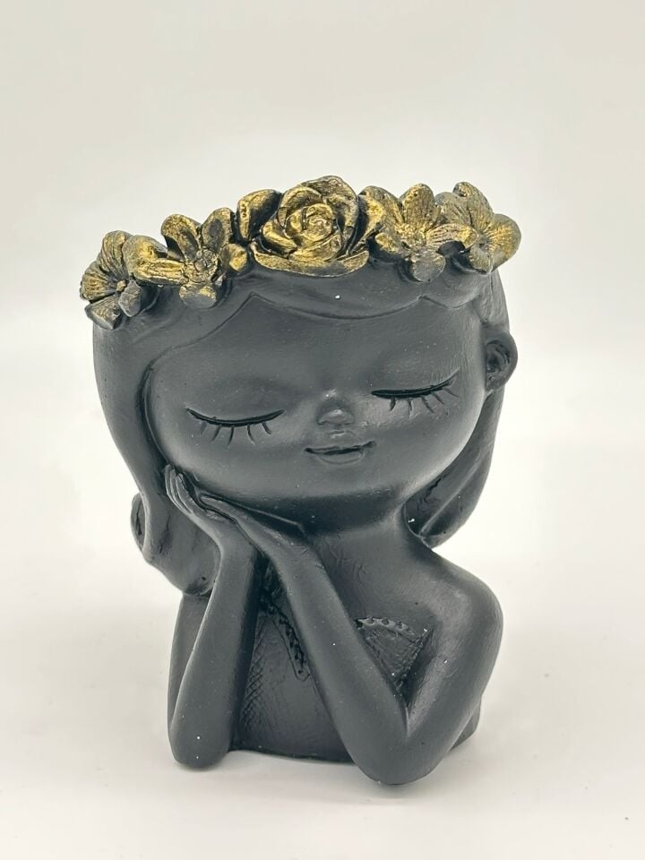 Çiçek Taçlı Kız Sukulent Gold